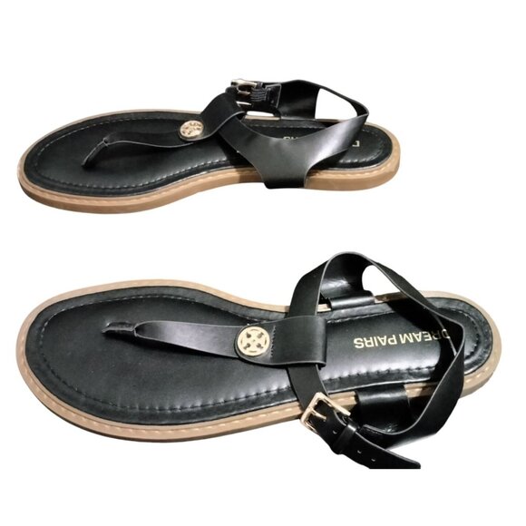 Dream Pairs Womens T-Strap Flat Thong Sandals Size 11 Adjustable Ankle Strap - Picture 8 of 13